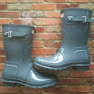 Hunter Original Gray Short Rain Boots Size 9